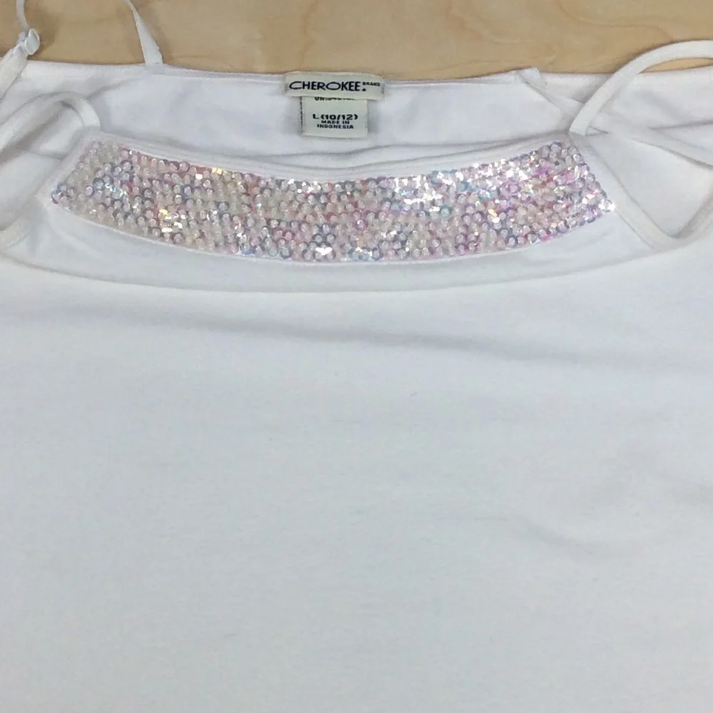Cherokee Spaghetti Strap Tank Top Sequins 10/12
